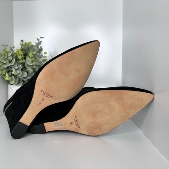 Coach Women’s Oakdale Sleek Design Black Suede Ankle Booties Size 9 - Picture 11 of 12
